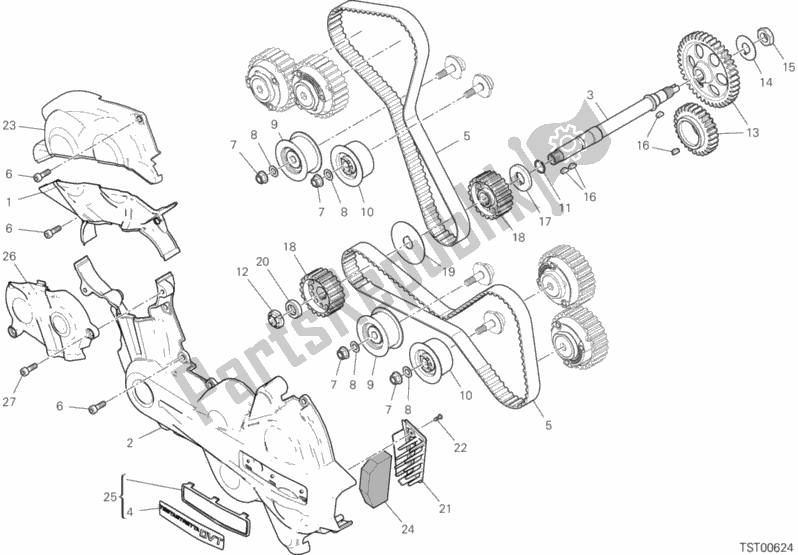 All parts for the Timing System of the Ducati Multistrada 1260 S D-air 2020
